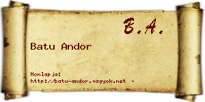 Batu Andor névjegykártya